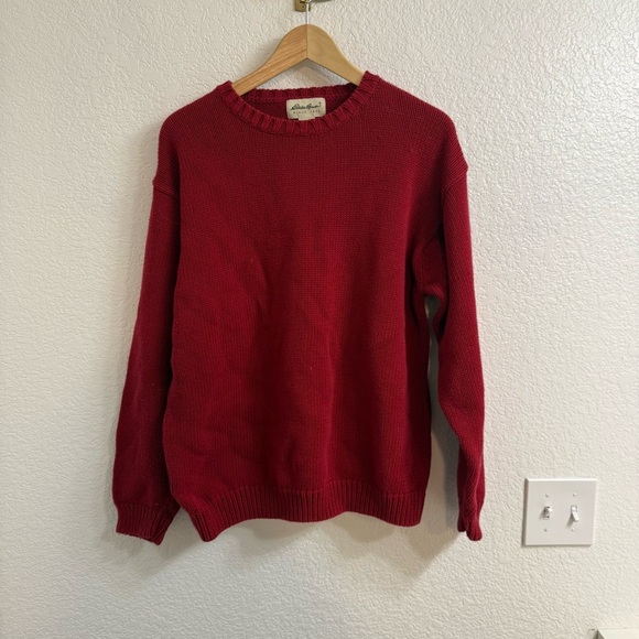 Vintage Eddie Bauer Red Heavyweight Sweater Size M - Picture 1 of 3